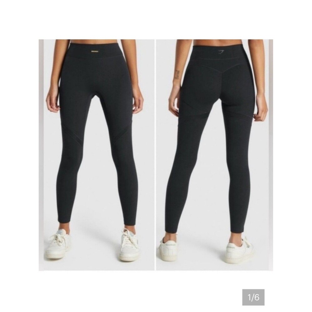 Gymshark X Whitney Simmons Black High-Waist Butt Scrunch Mesh Leggings Size S